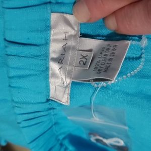 2x blue wide leg pants